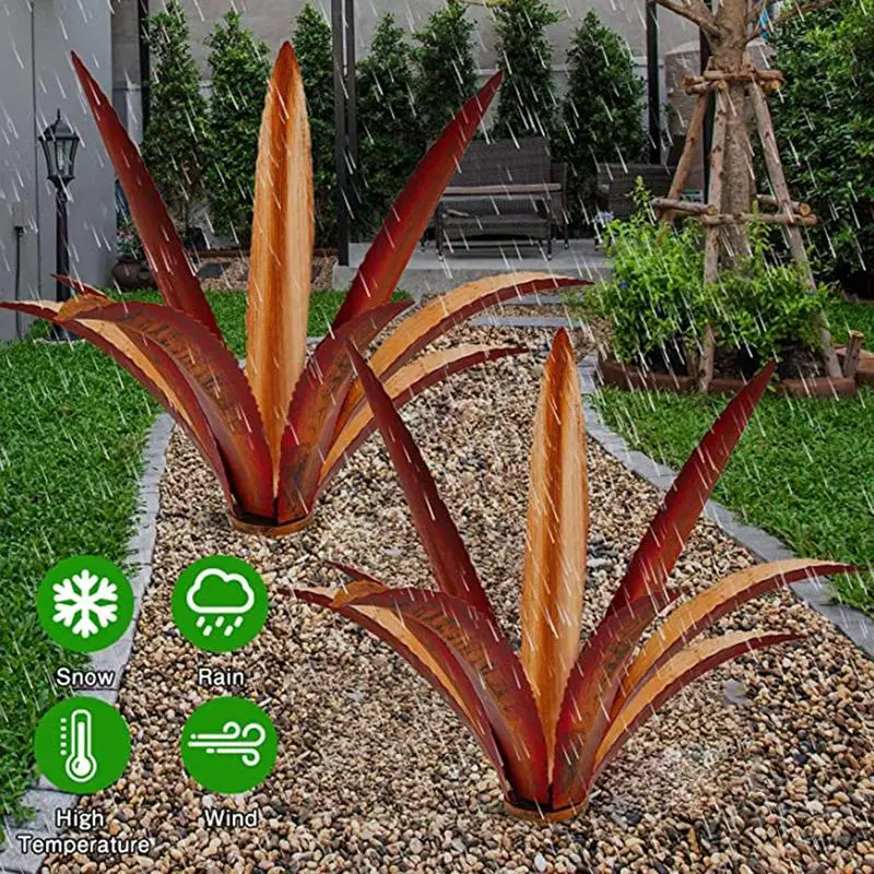 DIY Metal Agave Tequila Art Crafts Ornament Rustic Garden Yard Sculpture Outdoor Home Decor Accessories