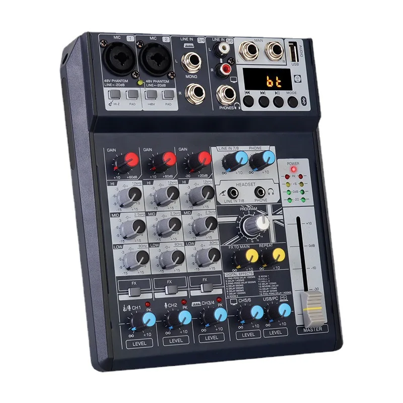 

Sound card mixer four-way computer recording live broadcast small home USB Bluetooth band performance game WeSing