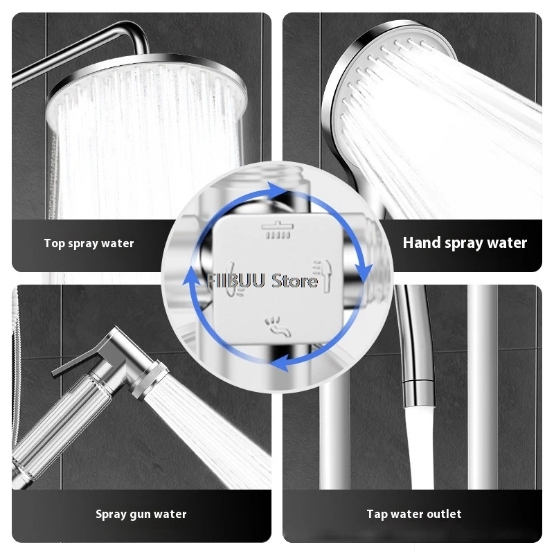 High Pressurized Shower System Adjustable Shower Set Rain Bathroom Shower Waterfall Surround Shower Head Bathroom Accessories view 5
