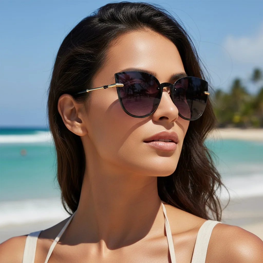 Neue personalisierte Cat-Eye-Sonnenbrille im Street-Style, die vielseitig und modisch sind, in Europa und Amerika für Damen 6044