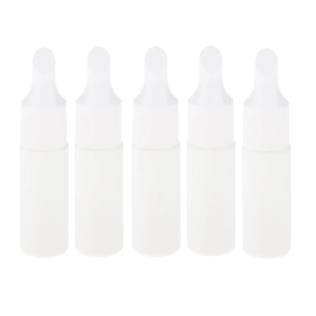 2-6pack 5 Pieces Soft Material Cosmetic Color Squeeze Sample Bottle 10ML