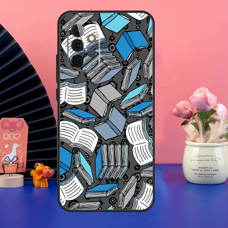 Read Books illustration Case For Samsung Galaxy A54 A34 A24 A14 A73 A53 A33 A23 A13 A52 A32 A22 A12 A51 A71 Cover