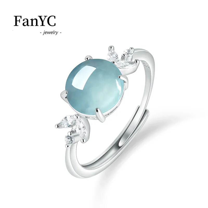 

Кольцо из натурального жадеита класса А с кабошоном из стерлингового серебра с регулируемым ремешком из ледяного жадеита, женский подарок