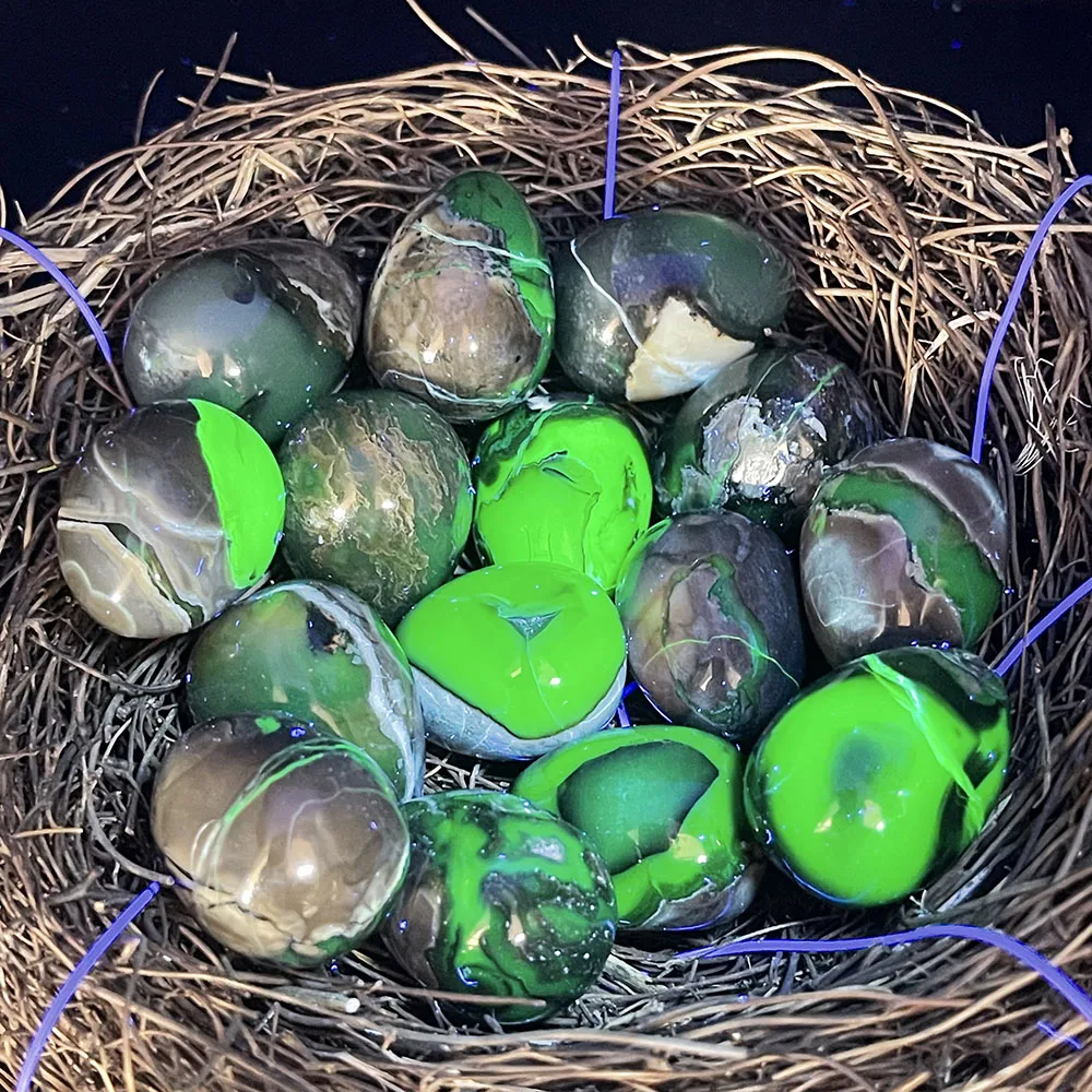 1 قطعة الكريستال الطبيعي الفلورسنت العقيق البيض UV رد فعل الحرف اليدوية تنقية الحلي ديكور المنزل هدايا الشفاء الروحي #1