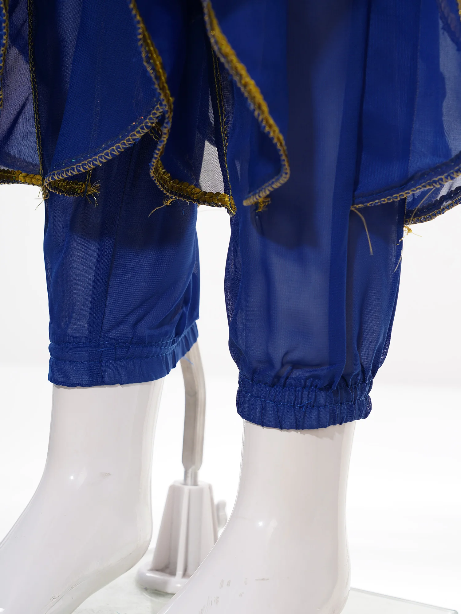 キッズガールズベリーダンス衣装4ピースインドベリーダンス衣装レースアップパフスリーブクロップトップ+フリルパンツ+ヒップスカーフ+ヘッドスカーフ