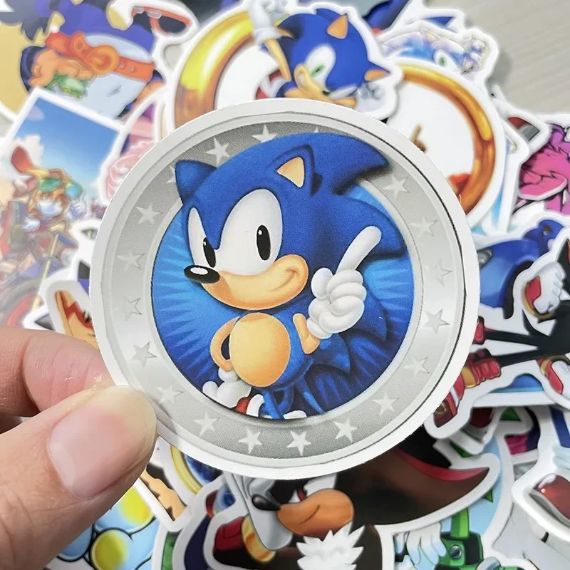 50pcs Sonic The Hedgehog Sticker Stationery Box Notebook Water Cup Suitcase Refrigerator Waterproof Removable Graffiti Sticker