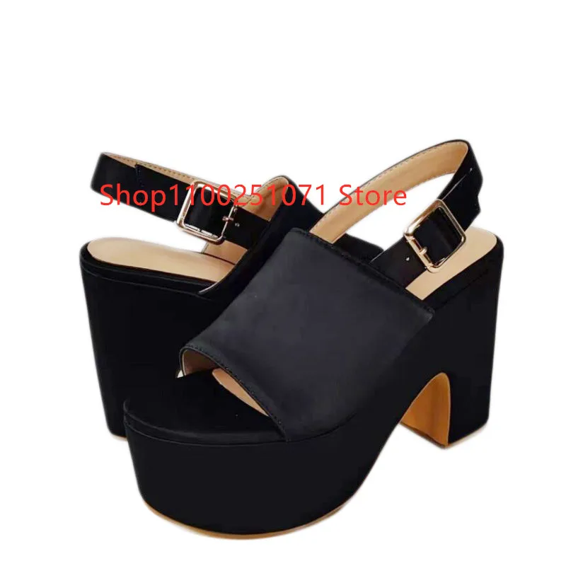 SHOFOO shoes Fashionable women\'s high heel sandals. About 11 cm heel height. Summer women\'s shoes. Thick soled shoes. SIZE:34-46