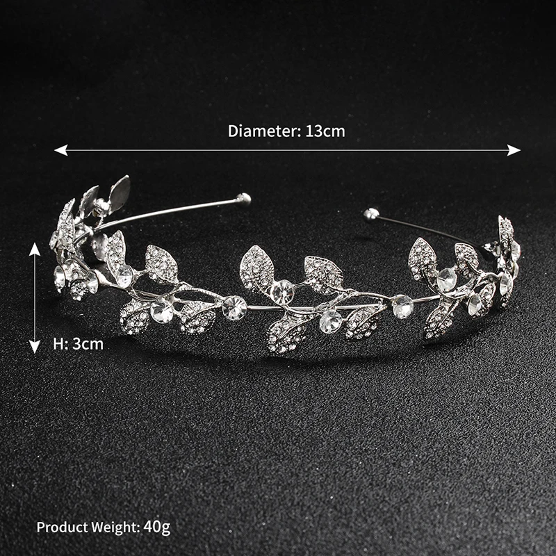 Einfache Kristall Damen Haarbänder Mode Legierung Mori Prinzessin Stirnband Kopfschmuck Party Urlaub Schmuck Haarschmuck Tiara – Detail 11