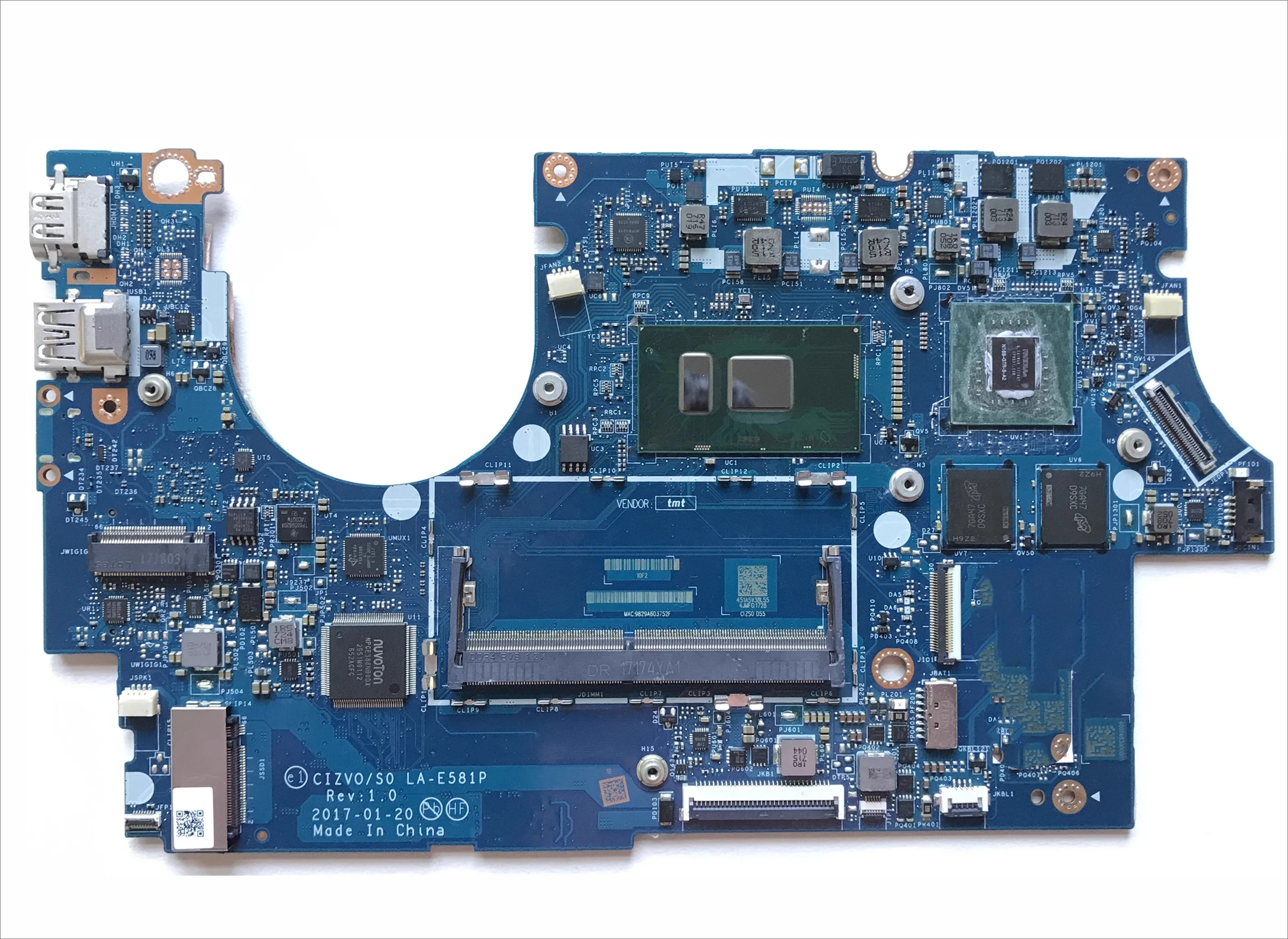 

Applicable To: Lenovo K42-80 720S-14IKB V720-14IKB Main Board LA-E581P Laptop Main Board Accessories