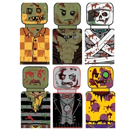 MOC City Zombies Figuren Bausteine Halloween Soldaten Doktor Biochemischer Anzug Giftige Schadstoffe Schild Bausteine Spielzeug Kinder Geschenk