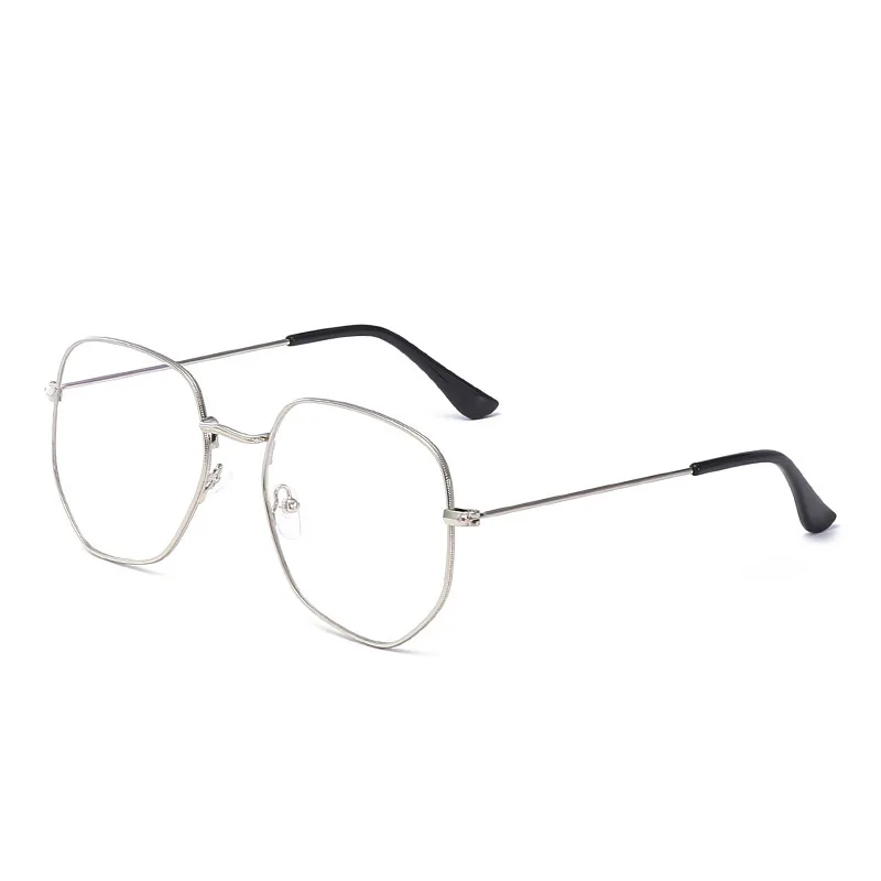 Metal Polygon Reading Glasses for Women Men Silver Frame Clear Lens Lightweight Fashion Reader Eyewear