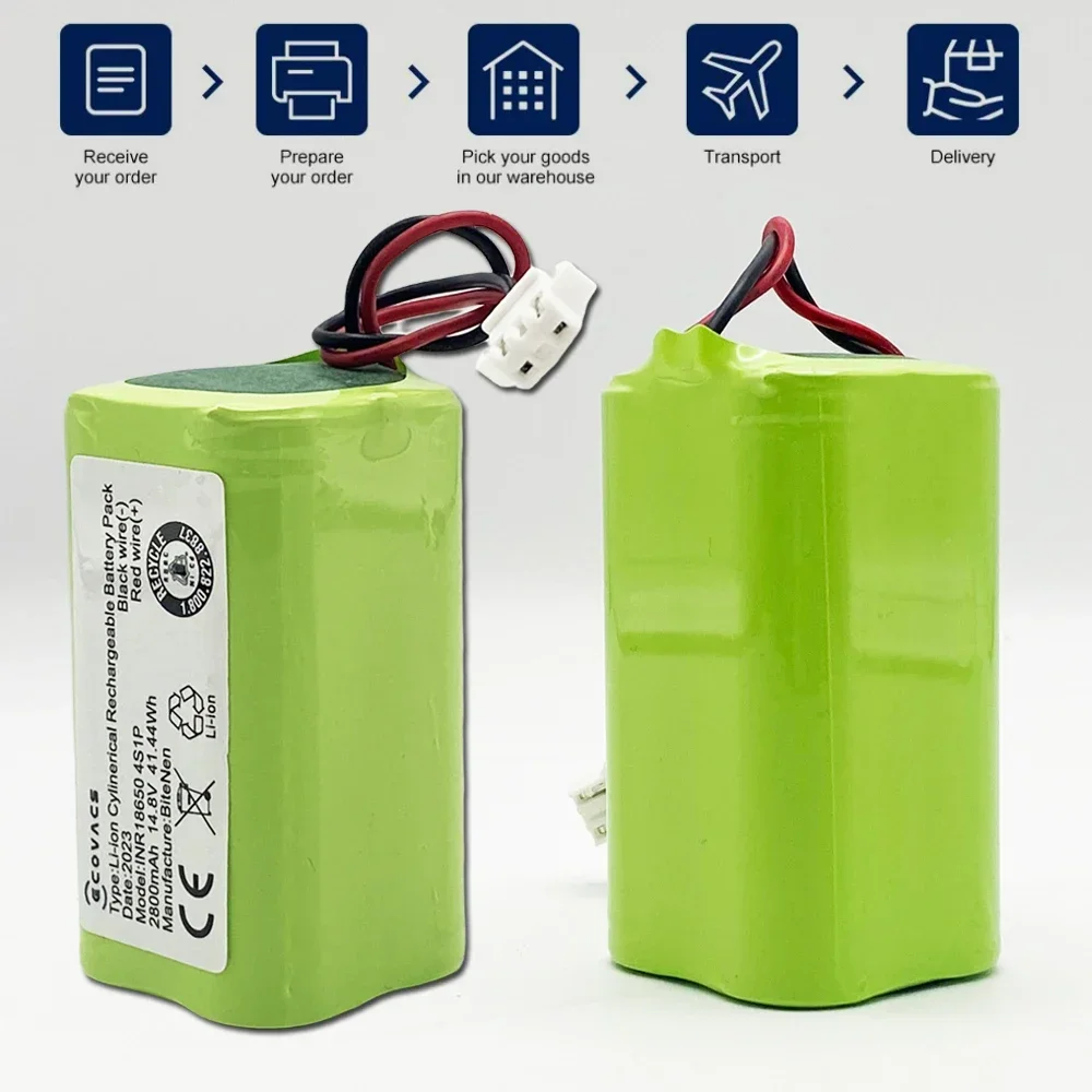 14.8V 2800mAh Li-ion Battery Pack SM 3P Plug For Airrobo P20 Robot Vacuum Cleaner