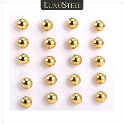 LUXUSTEEL Earrings Golden Color Round Ball Stainless Steel 3mm to 10mm Earrings Sets Brinco 2020 korean Jewelry Wholesale Party