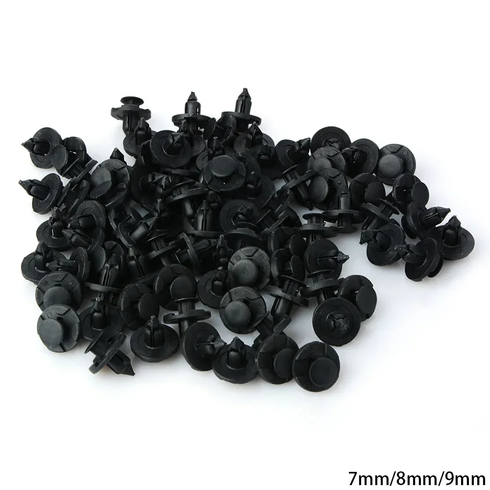 100Pcs 9mm 8mm 7mm klamra do samochodu klipsy do zderzak samochodu Panel drzwi błotnik liniowy zaciski plastikowe karoseria pinezka nit
