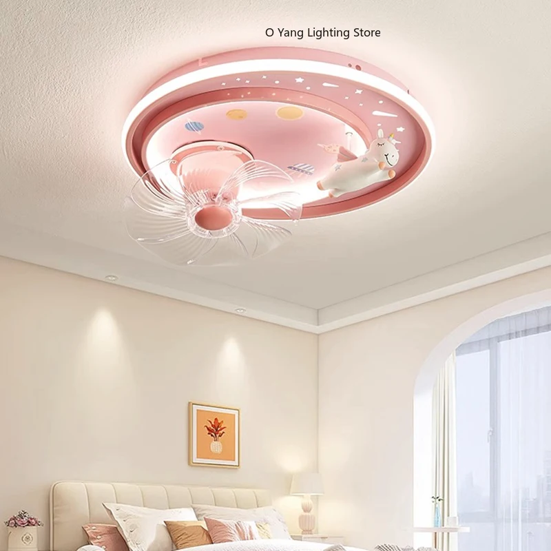 Neuer nordischer Schlafzimmer-Deckenventilator mit LED-Licht und Steuerung, elektrischer Ventilator, Deckenleuchten, Esszimmer-Deckenlampen, Innenbeleuchtung