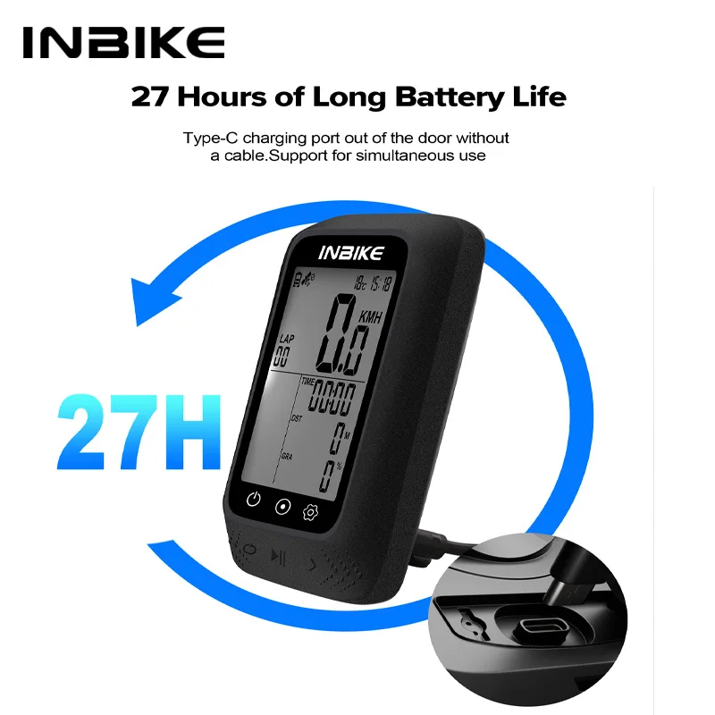 INBIKE Bicycle Computer GPS Wireless ANT+ Bluetooth  2.3 inch Bike Speedometer Computers Waterproof Cycling Computer Accessories