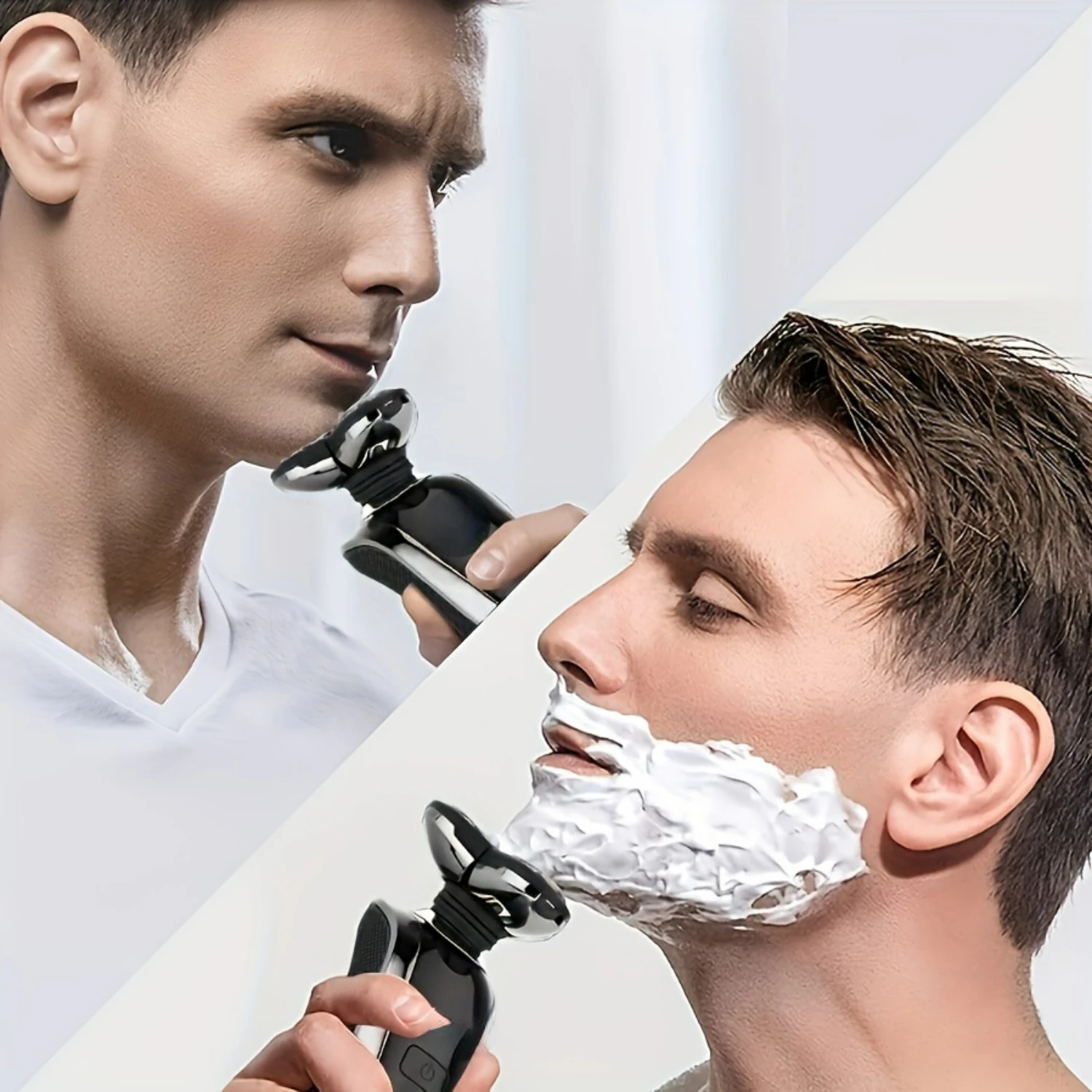 便利な防水充電式メンズシェーバー、鼻ともみあげトリマーとフェイスクリーニングブラシ付き - 滑らかでクリアな仕上がりを実現