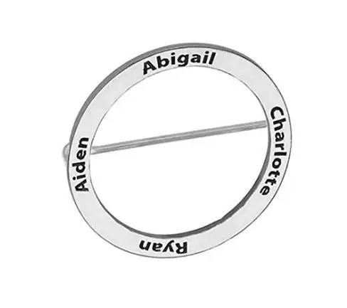 Amxiu Personalized 925 Sterling Silver Name Brooch Engrave 2-6 Names Brooches For Women Students Badge Pins DIY Suit Accessories