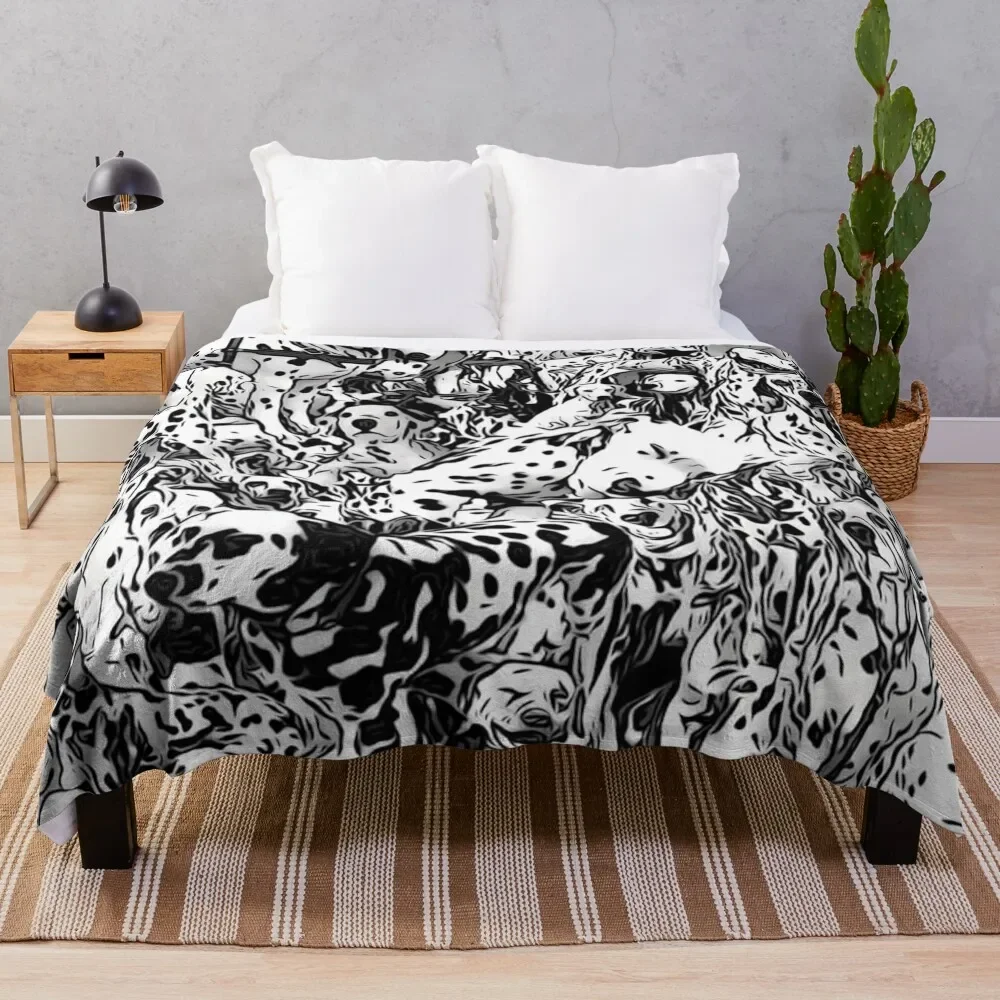 

Dalmation Collage B&W Throw Blanket Soft Warm Blanket Gift for Men Women Adults