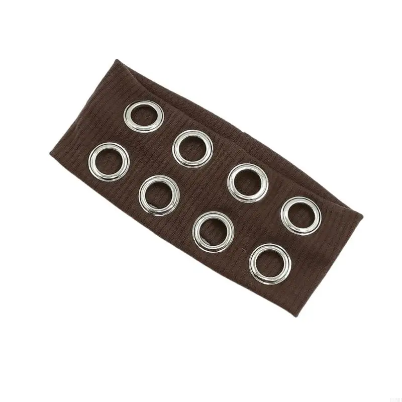 

Stretchy Headbands For Punk Girls With Unique Hollow Eyelet Design Headbpiece F3MD