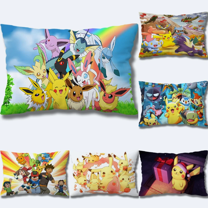 

Pokemon Pikachu Eevee Eeveelution Action Figure Pillowcase Anime Peripherals Bedroom Pillow Decoration Accessories Kids Gifts