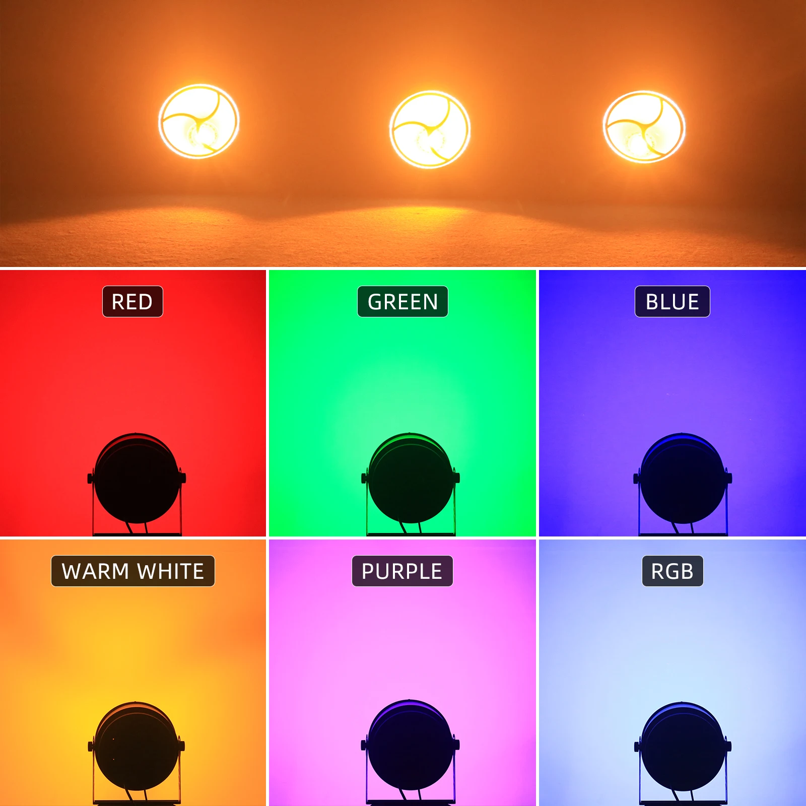2PCS RGB COB LED Par Lights Stage Retro Lights DMX512 Linear