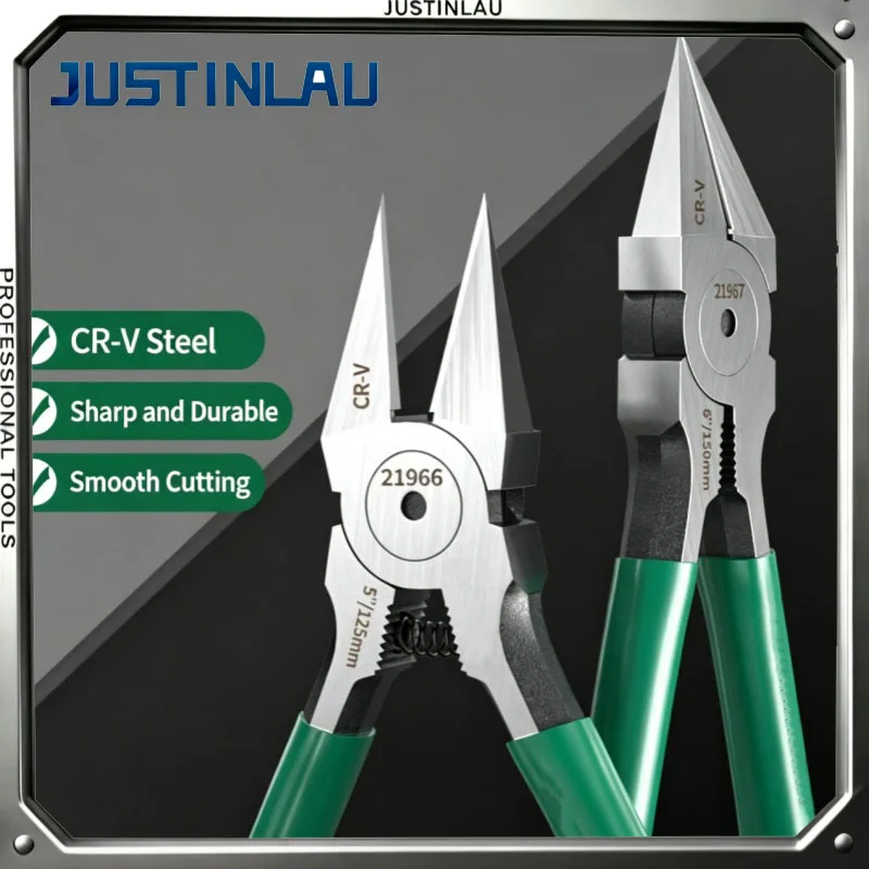 JUSTINLAU Industrial Grade Diagonal Pliers Set 5Inch 6Inch High Hardness Sharp Side Mouth Pliers Electrician Manual Hand Tools
