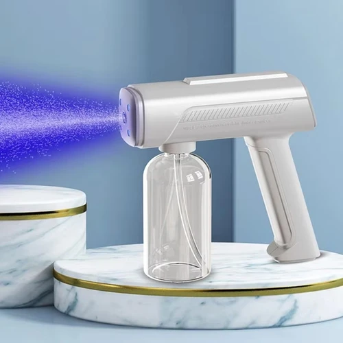 PULVERIZADOR de luz azul Nano para peluquero, pistola de desinfección de pulverización de vapor eléctrica USB inalámbrica para herramientas atomizadoras de jardín