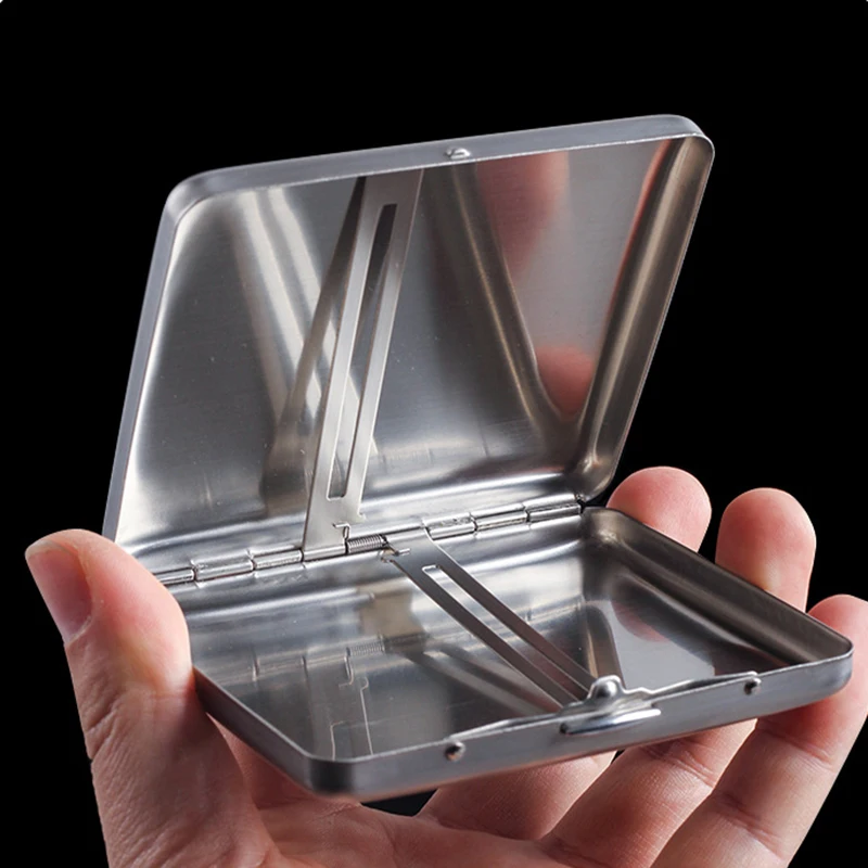 

2023Креативный зажим для сигарет из нержавеющей стали с защитой от давления, портативный ультратонкий портсигар, 20 шт., мужской металлический портсигар