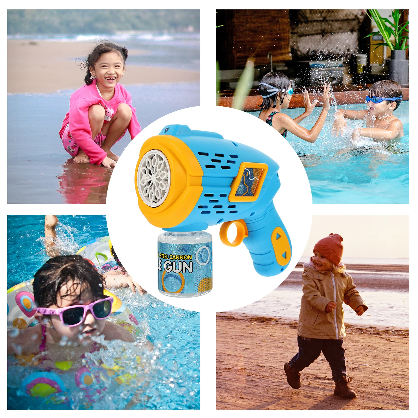 Macchina per bambini Soffiatore elettrico per bolle Creatore automatico di bolle Giocattolo estivo Forniture per feste all'aperto Plastica portatile