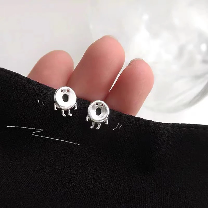 S925 Sterling Silver Stud Earrings Original Funny Cookie Donut Earrings Cute Literati Fresh Style Jewelry for Daily Wear