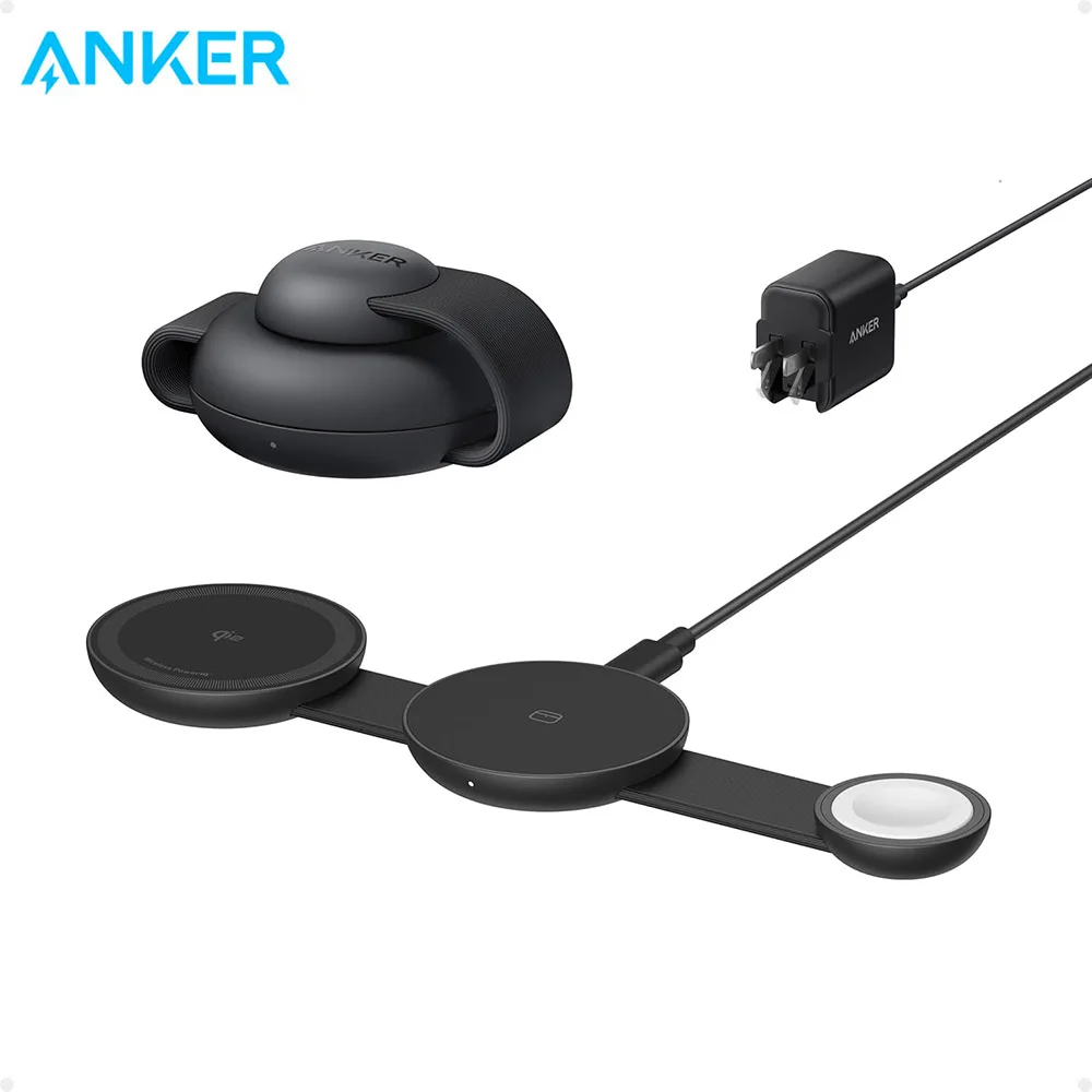 Anker UFO 3 in 1 Wireless Charger MagSafe MagGo Charger Station Qi2 15W Foldable Charge Pad for iPhone 15 16 Pro Watch Airpods