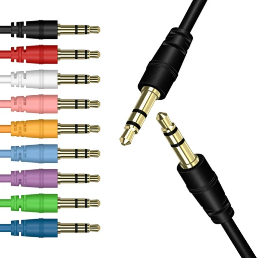 1m Jack Aux Cable 3.5 mm To 3.5mm Plug Audio Line Male to Male Car Aux Cord For iPhone 11 Xiaomi Phone Headphone Speaker Wire