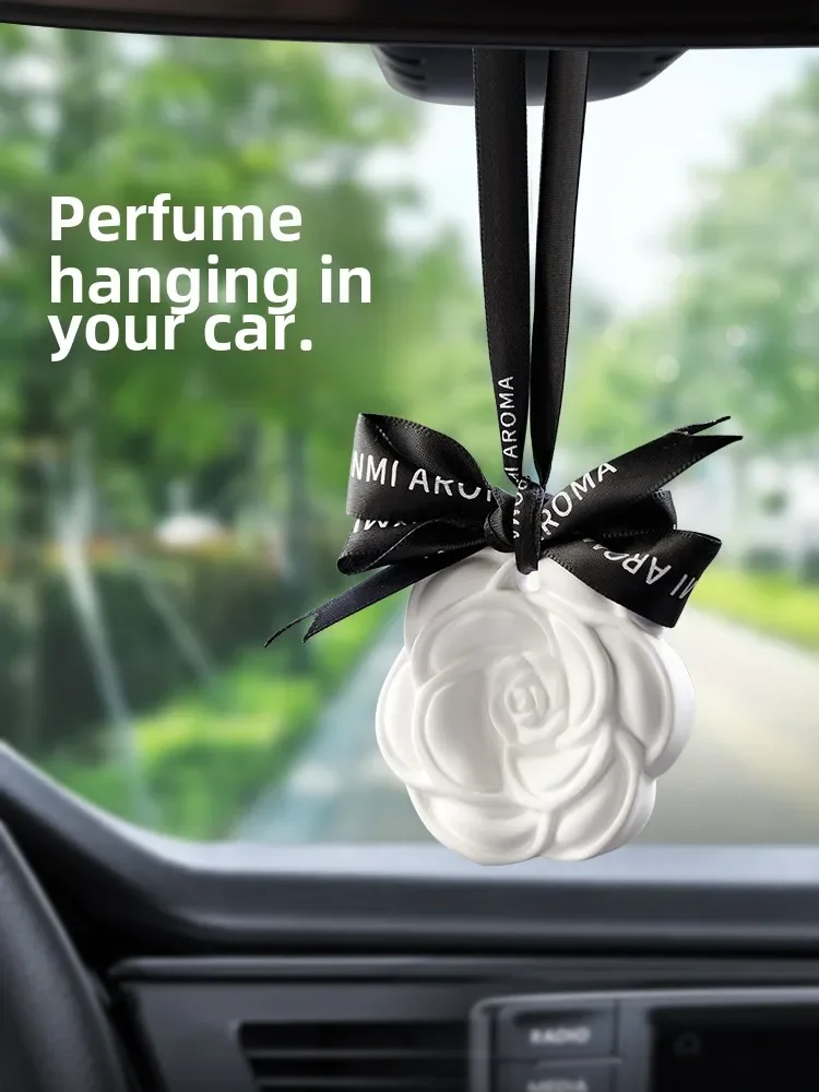 HLZ car aromatherapy sheet car pendant car pendant camellia decoration