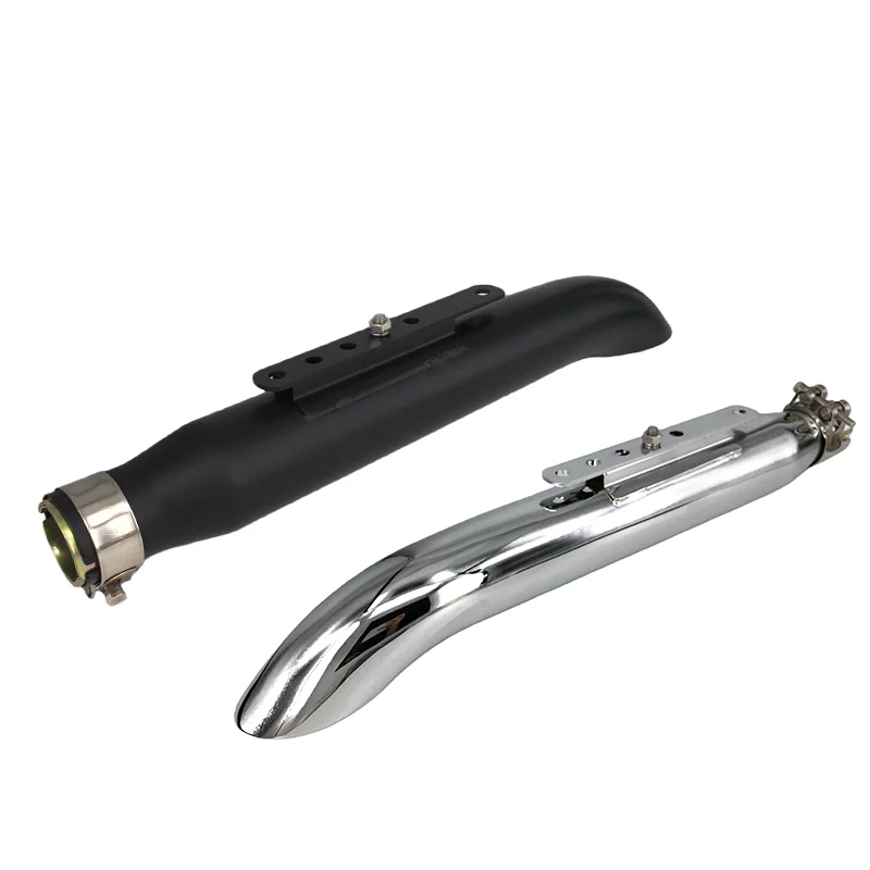 Retro Motorcycle Slash Cut Tapered Tail Muffler Exhaust Pipes Turn Out For Punk Classic Retro Style Cruiser