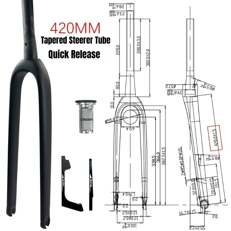 T700 Carbonfaser-Fahrradgabel mit Vollinterner Kabelführung, 29 Zoll, 100mm Nabe, Universell für Mountain-, Gravel- und Rennräder – Detail 6
