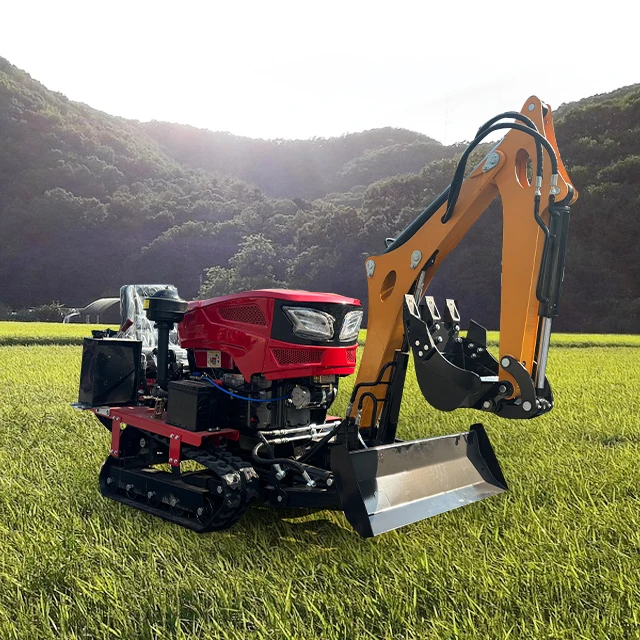 Dual Riding Rotary Cultivator Automatic Agricultural Crawler Rotary Tiller for Dry Land Paddy Field with Core Motor Component