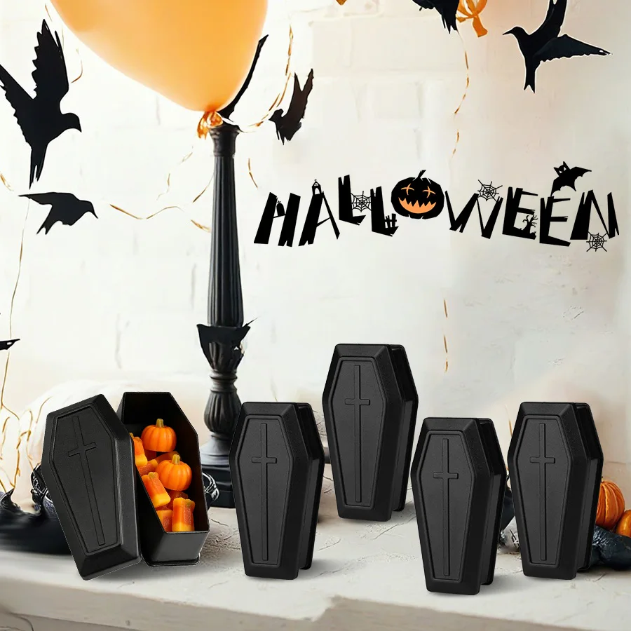 6/12 Stück Sarg-Halloween-Boxen, Scherzartikel, Plastik-Süßigkeiten-Geschenkboxen, Halloween-Party-Deko, Spukhaus-Dekoration, DIY-Basteleien – Detail 3