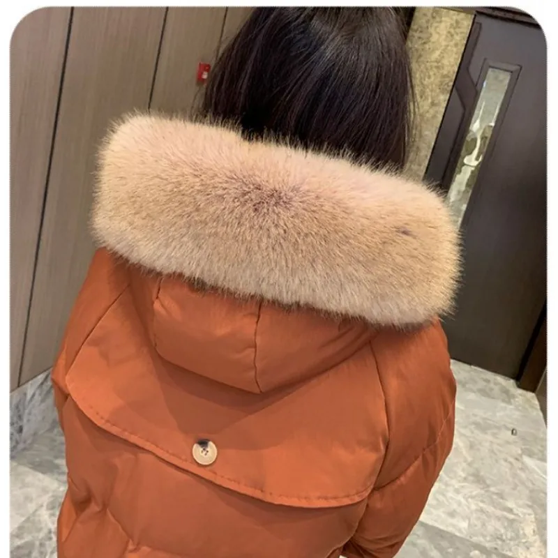 2023 New Women Down Cotton Coat Winter Jacket Female Long Padded Clothes Parkas  Loose Outwear Hooded Overcoat