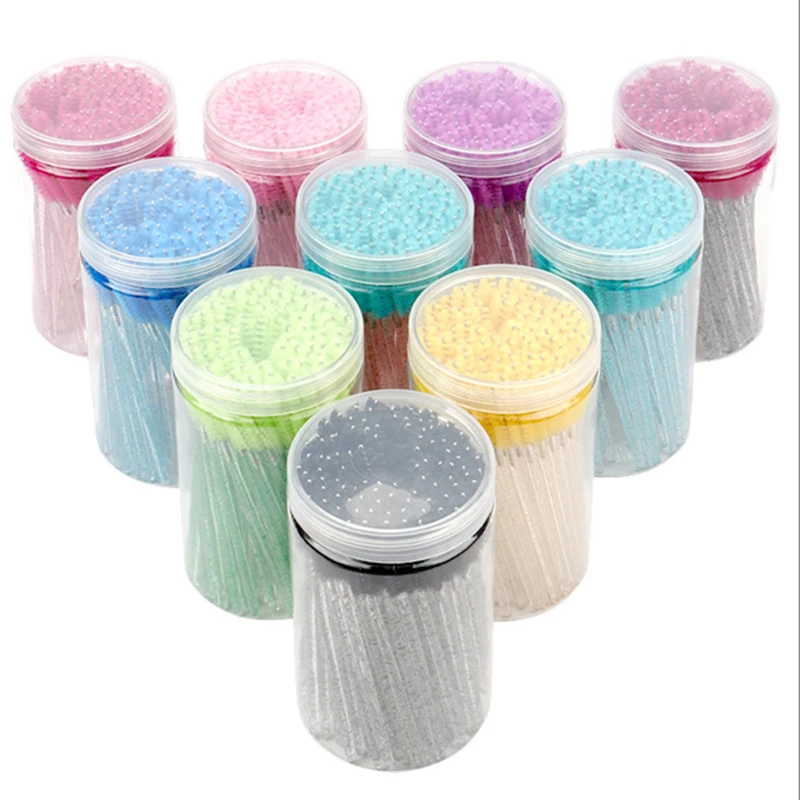50pcs Crystal Eyelash Brushes With Contianer Disposable Lash Mascara Wands In Case Micro Makeup Applicators  Beauty Tools