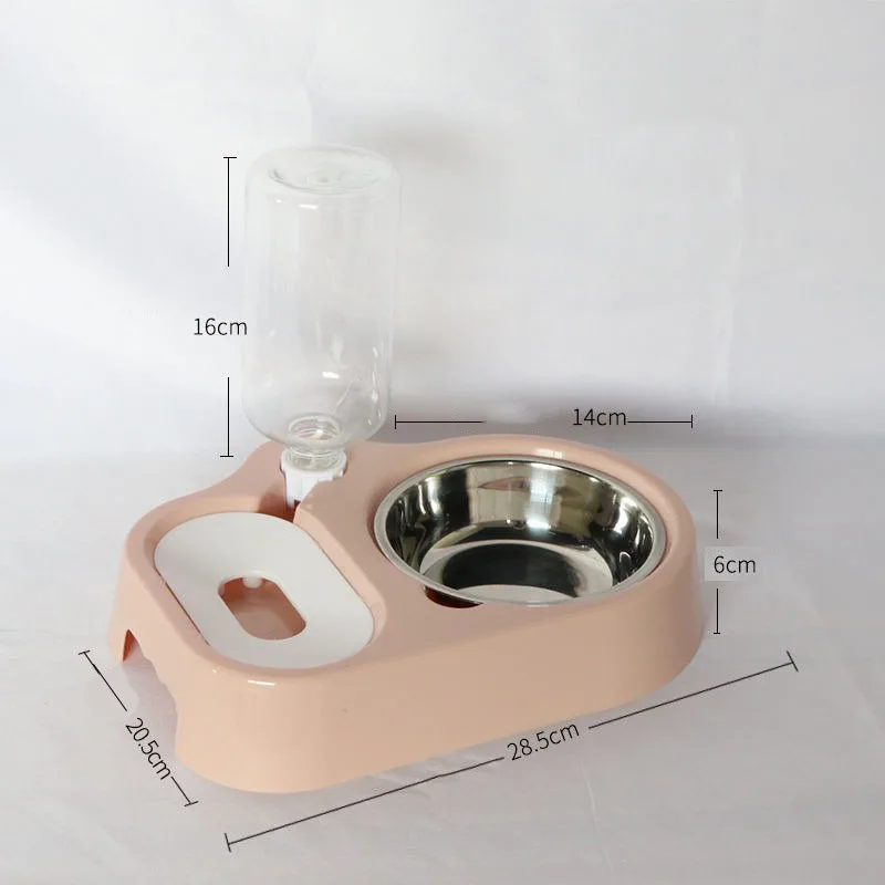 Bowl pet automatic drinking water feeder anti-tip stainless steel dog bowl cat dog food bowl pet supplies