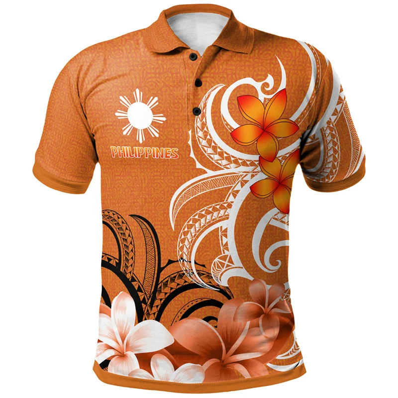 Mannen Harajuku 3d Bedrukte Filipijnen Nationale Vlag Shirts Filipijnen Nationale Held Dag Grafische Polo Shirt Voor Heren Shirts Polo