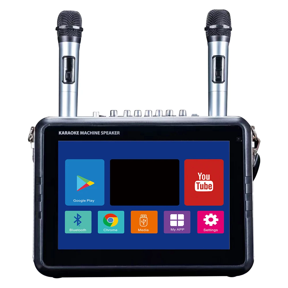 

CQA Karaoke Machine DJ-1405 Screen Speaker With Lyrics Display,wifi Smart Speaker Touch Screen With Android 12 System