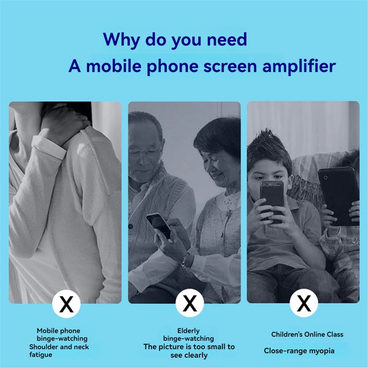 アップグレードされた折りたたみ携帯電話拡大鏡 HD 携帯電話画面