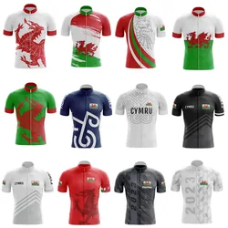 Welsh Men Short Sleeve Cycling Jersey Summer Breathable Quick-Drying Mountain Highway BIke Clothing Can Customized MTB Cymru