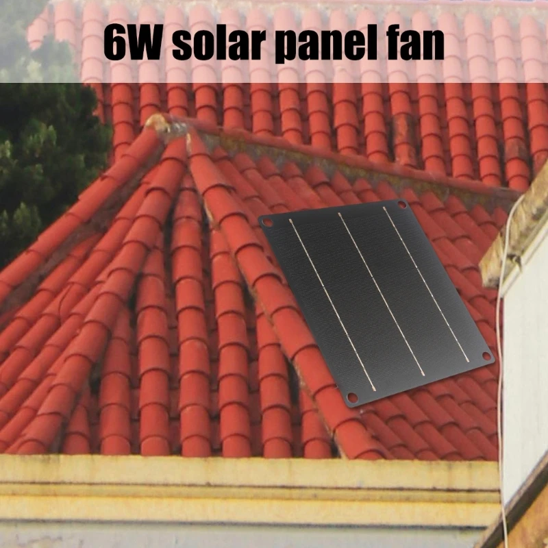 Y1UB solární panel vějíř sada 6W solární buňka nabíjení deska talíř outdoorové bezodkladnost použít pro pes zvířátko kuře dr. house ventilace