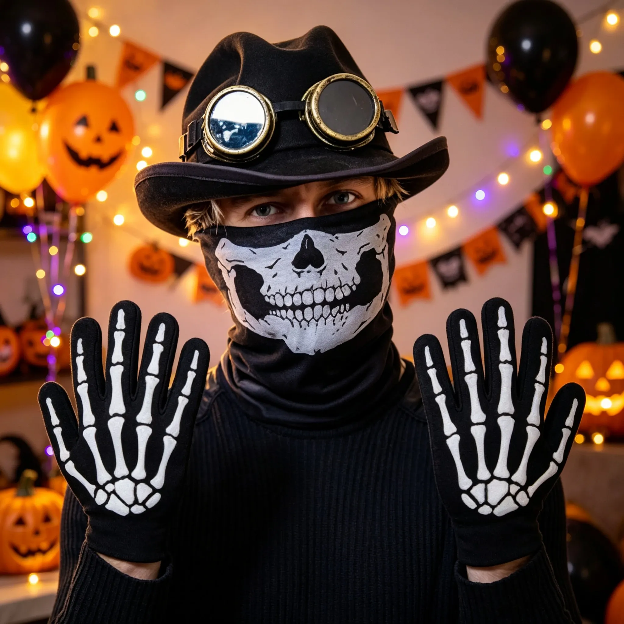 Halloween Sensenmann Cosplay Umhang-Set Hexen-Umhang in Schwarz mit Sensen-Requisit Geister-Party Bühnenkostüm Requisiten – Detail 6