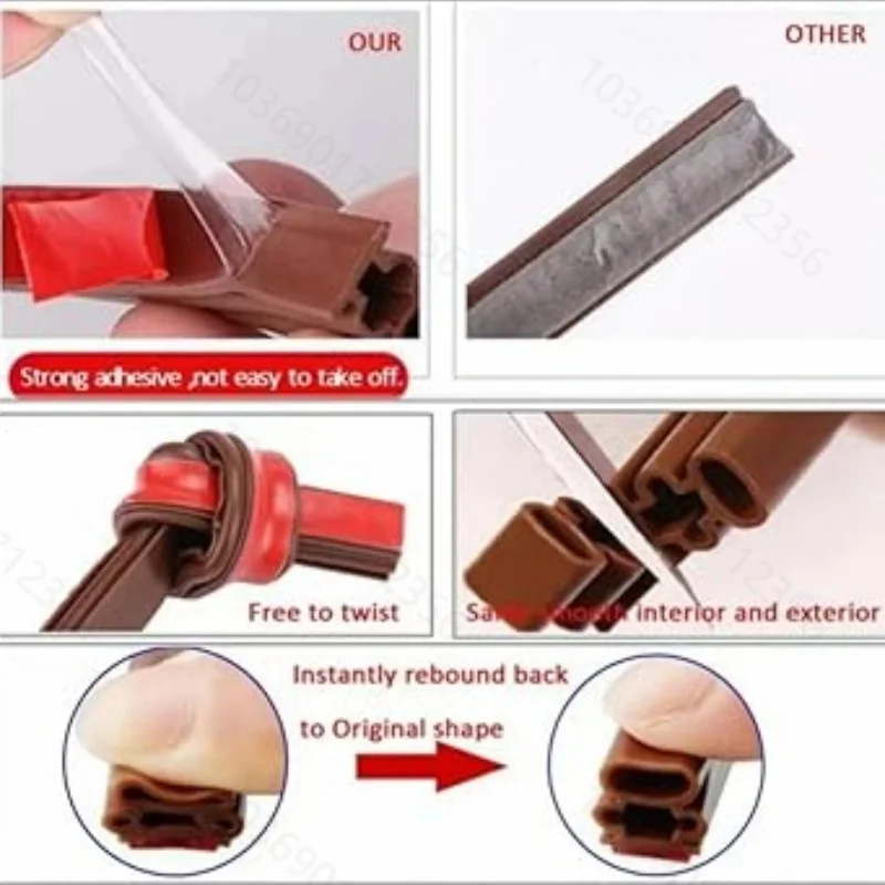 The Sealing Strip For The Entrance Door Is SelfAdhesive And Elastic, With Wind, Sound Insulation, Collision, And Wear Resistance