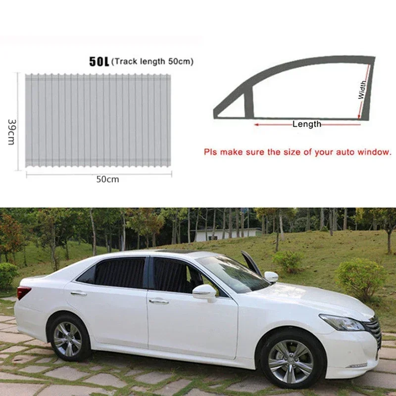 

FINDME 2pcs Universal Car Side Window Sunshades Van SUV VIP Window Curtains Anti-UV Sunshade Visor 50*39Cm NEW