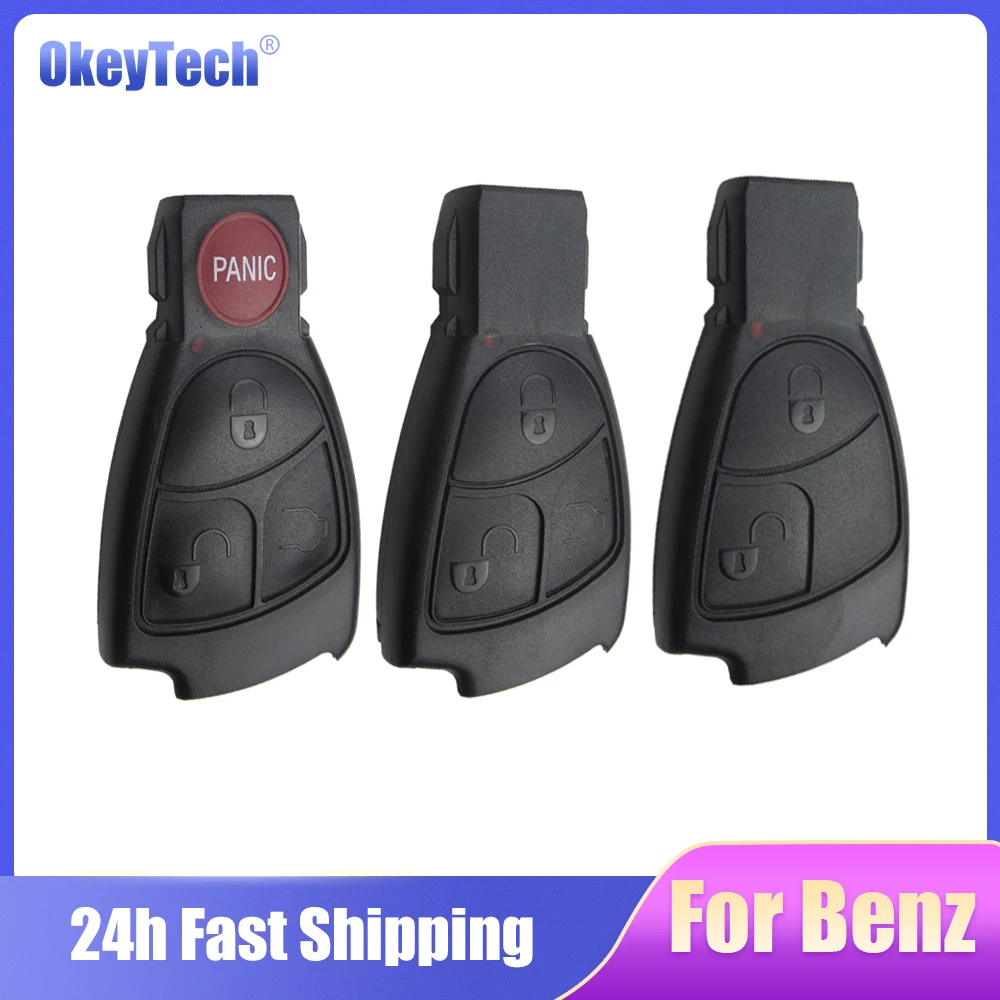 OkeyTech For Mercedes Benz B C E ML S CLK CL W203 W211 W204 Keyless Entry Key 2/3/4 Buttons Remote Control Car Key Shell Fob